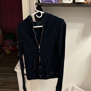 Navy free city size 1 (small) zip up hoodie soft lux material